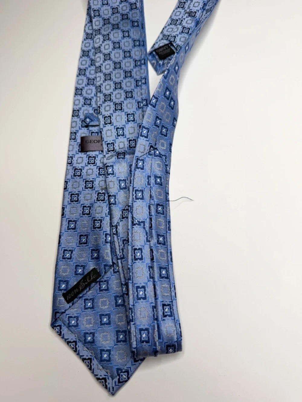 Bundle of 5 Silk Ties Geoffrey Beene Roundtree Blue Patterned Designer Lot